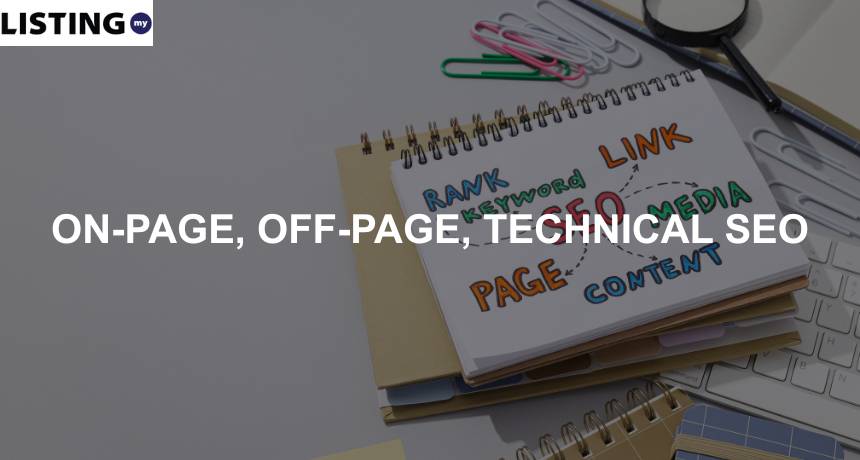 onpage seo, off page and technical seo for beginners