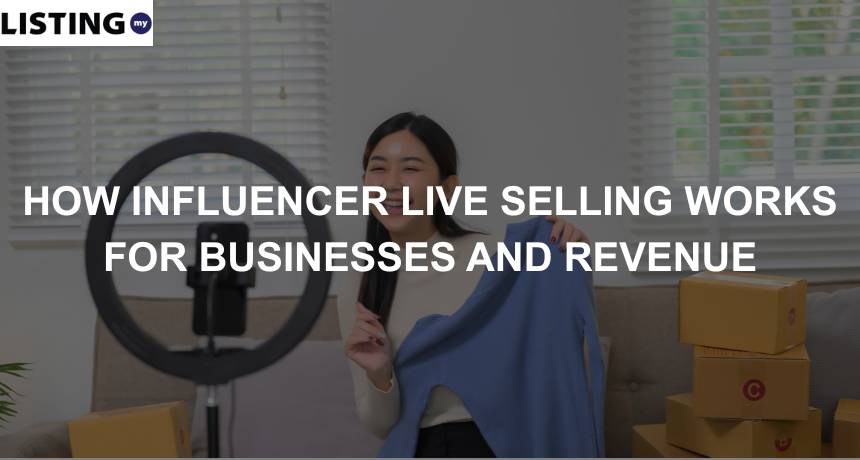 female influencer proudly showing her livestream selling