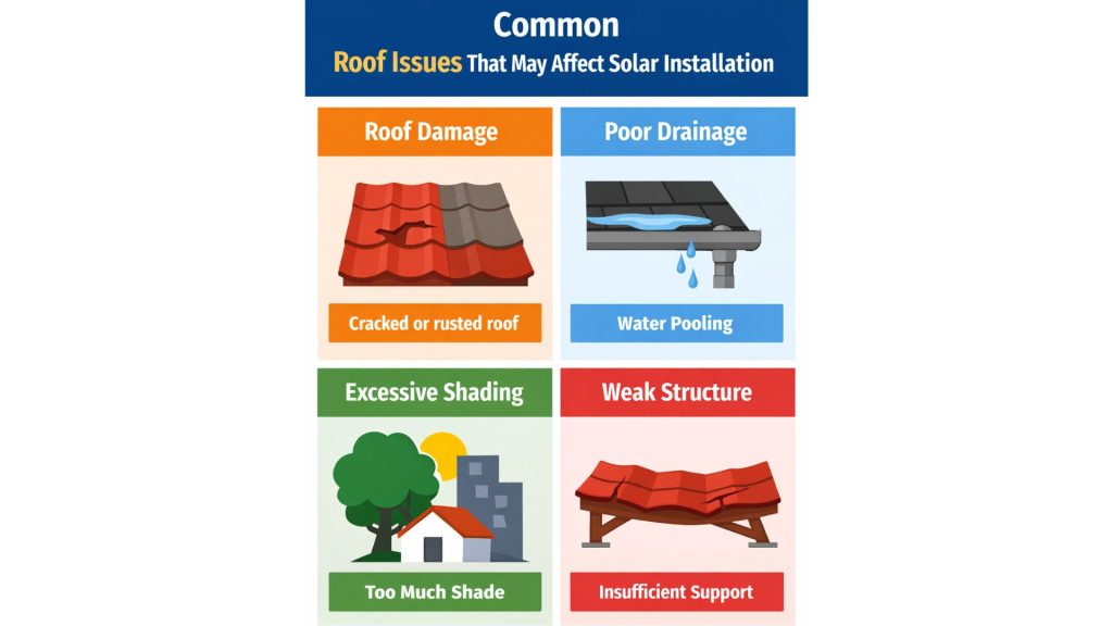 roof issue that affect solar installation infographic