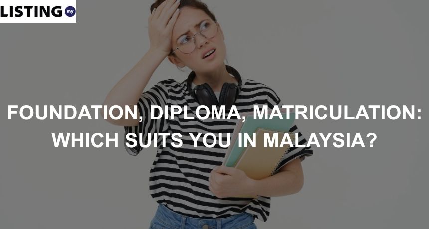 A stressed out student stands there worrying. She can't figure out whether to take a diploma, foundation, or matriculation.