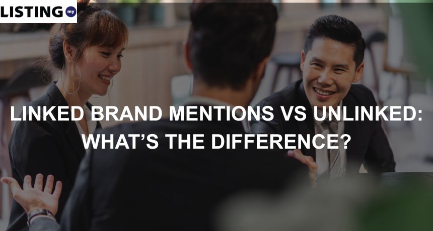 Businessmen shaking hands, representing linked brand mentions