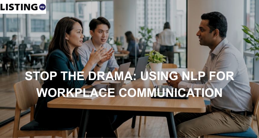 Diverse professionals in a modern office having a focused meeting, demonstrating calm and effective workplace communication.