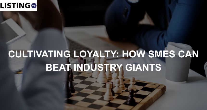 Two men playing chess, representing an SME and a big business.