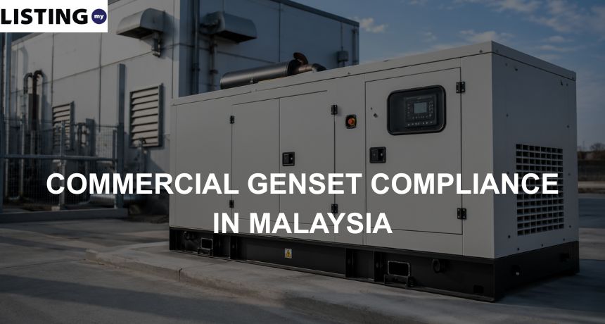 Commercial generator installed beside an industrial building, representing electrical safety, compliance