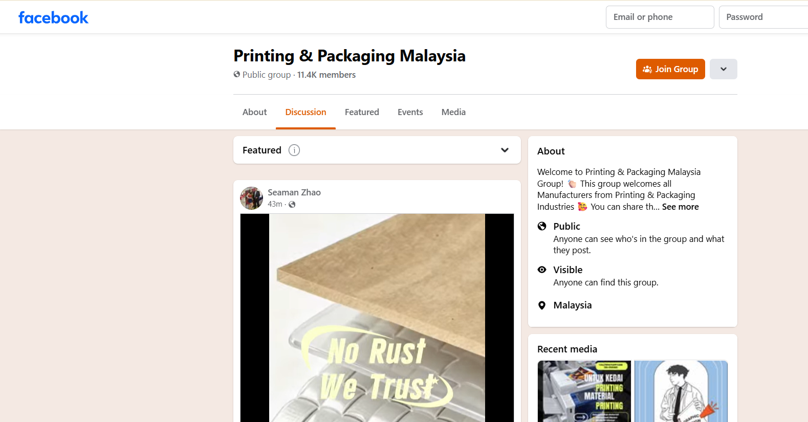 facebook packaging printing
