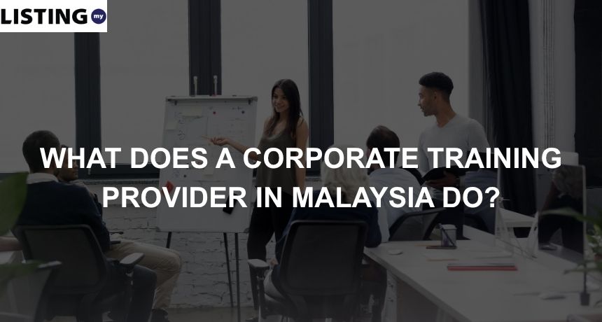 Photo of a woman from a corporate training provider coaching a room