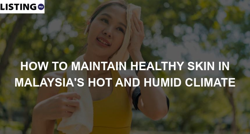 Photo of a woman sweating and trying to maintain healthy skin