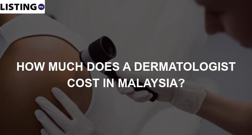 A dermatologist inspects a patient's skin