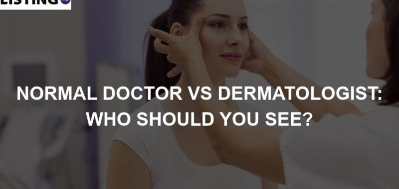 Photo of a dermatologist treating her patient