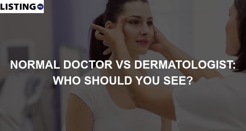 Photo of a dermatologist treating her patient