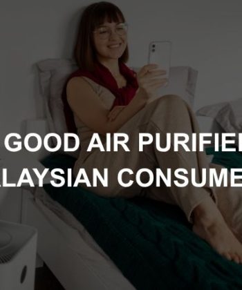 Photo of a lady using an air purifier in her room