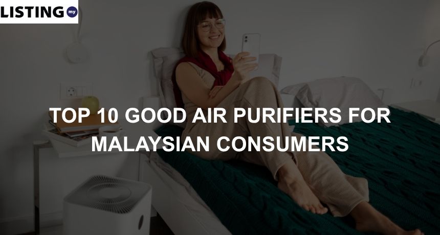 Photo of a lady using an air purifier in her room
